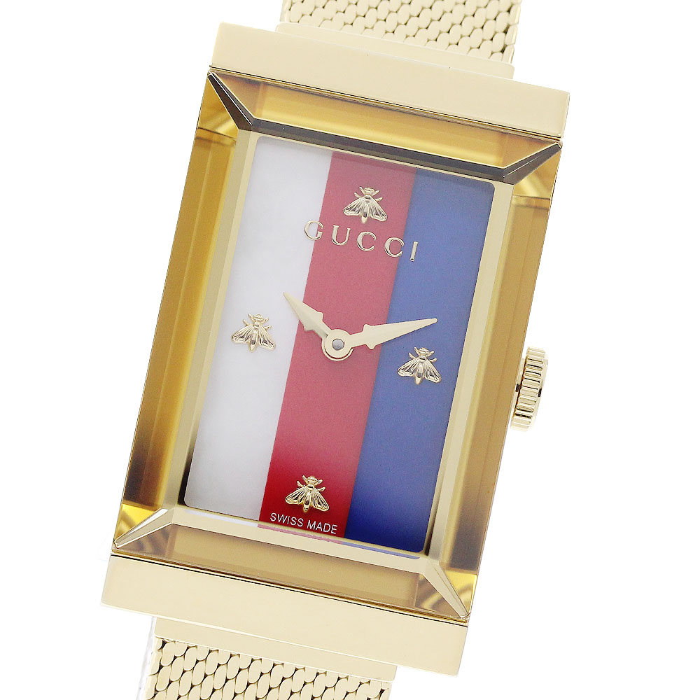 グッチ GUCCI 147.4/YA147410 Gフレーム クォーツ レディース 美品 _954700【中古】