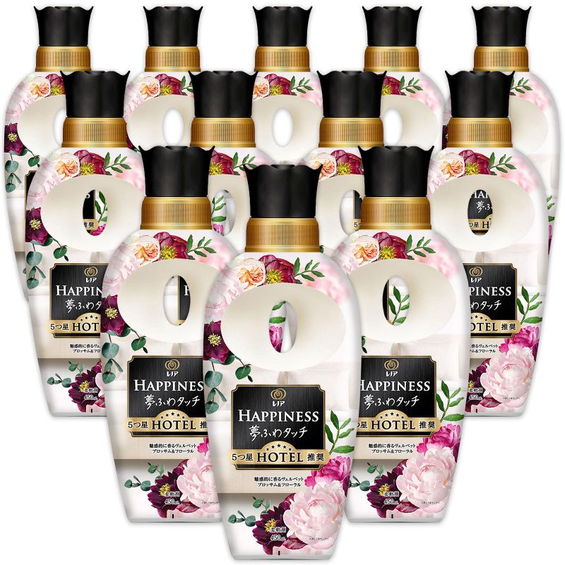 ハピネス 夢ふわタッチ 柔軟剤 ヴェルベットブロッサム&フローラル 本体 450mL×12本
