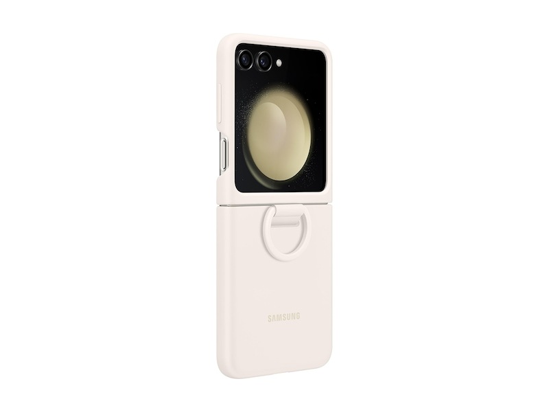 【新品】純正 Galaxy Z Flip5 Silicone Case with Ring - クリーム