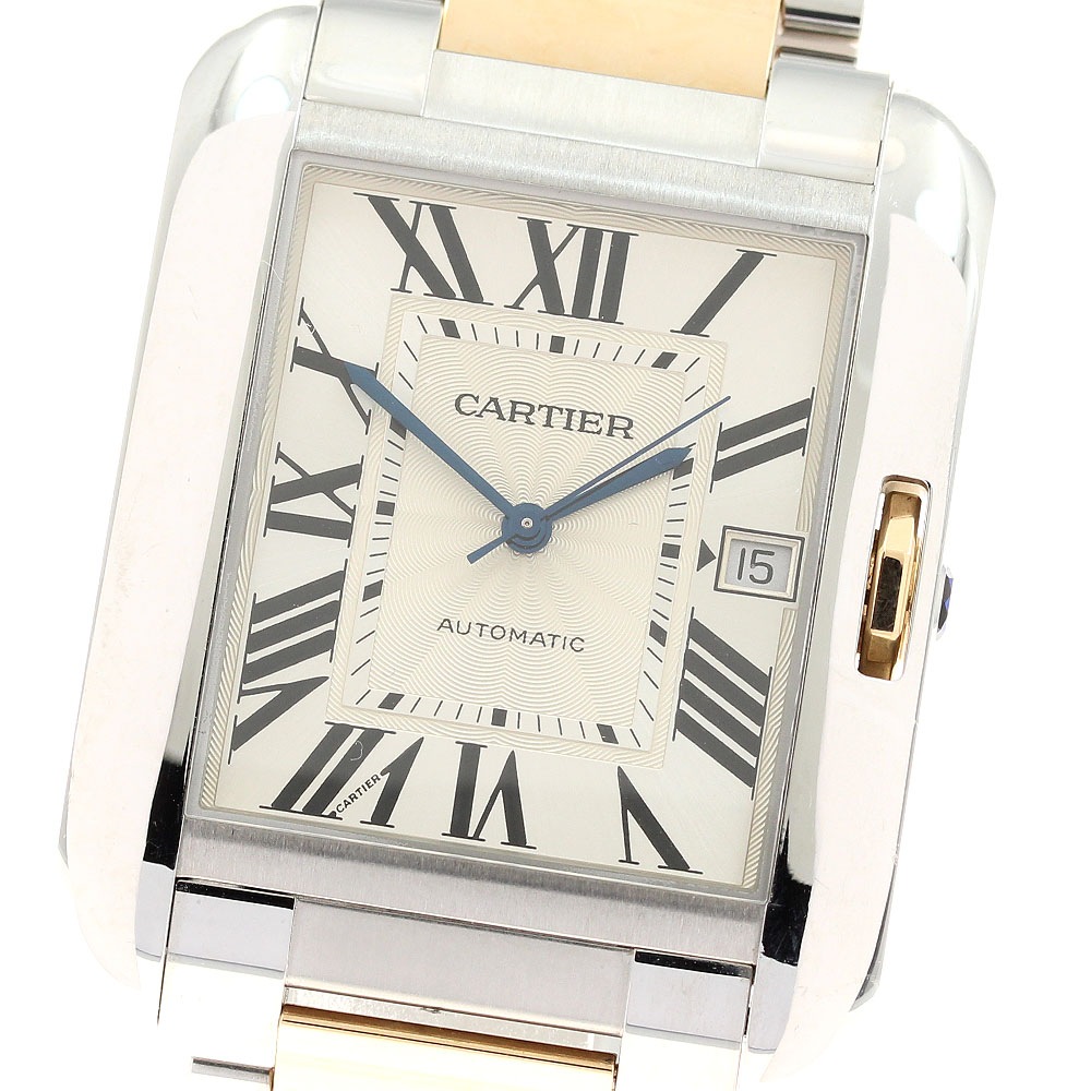 カルティエ CARTIER W5310006 タンクアングレースXL デイト コンビ 自動巻き メンズ _886070【中古】