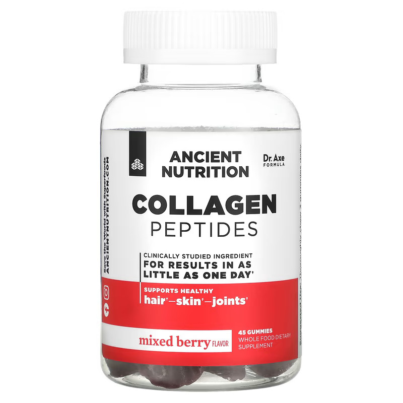 Dr. Axe / Ancient Nutrition　コラーゲンペプチドミックスベリー45グミ