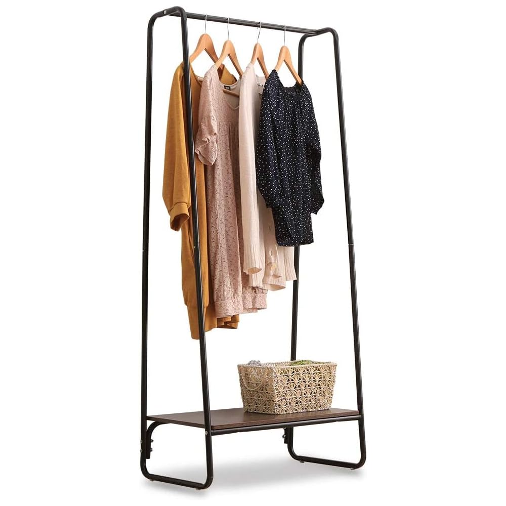 アイリスオーヤマ(IRIS OHYAMA) ハンガーラック ラック付き ボード1枚 幅64×奥行40×高さ150cm ブラック PI-B1 スタイルハンガー