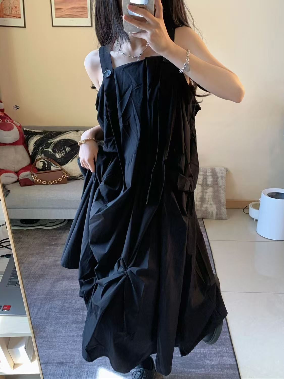 レデイース服ワンピースキャミワンピースロングマキシワンピース2025新作ゆったり棉キャミ袖なしマキシ丈２カラー30%までに制限