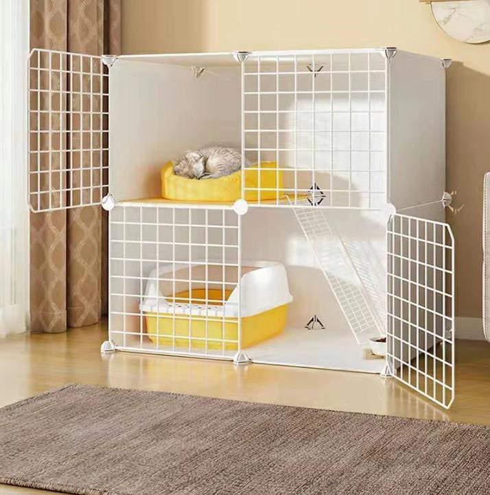新作追加 猫ケージ キャットケージ ペットケージ 折りたたみ 2段 ベビーサークル キャットタワー スタジアム ワイド扉 収納 頑丈 檻 ねこ ネコケージ 猫ハウス うさぎケージ 組み替え自由 脱走防