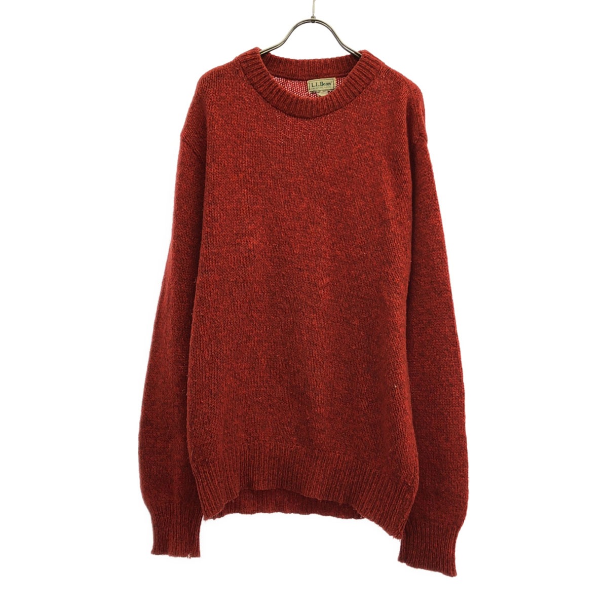 80s ウールブレンド ヴィンテージ 長袖 クルーネック ニット L レッド セーター メンズ 古着