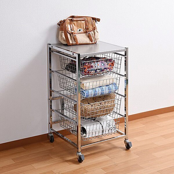 チェスト 4段 バリエーションクローゼット ローチェスト ラック 幅47cm スチール製