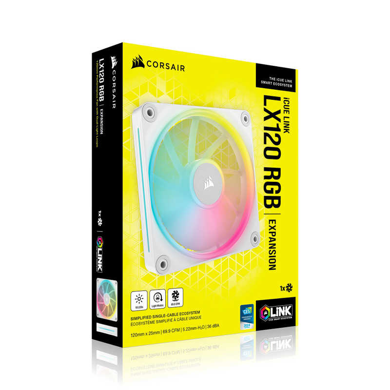 コルセア　CORSAIR　iCUE LINK LX120 RGB WHITE Single Fan Expansion　CO-9051029-WW