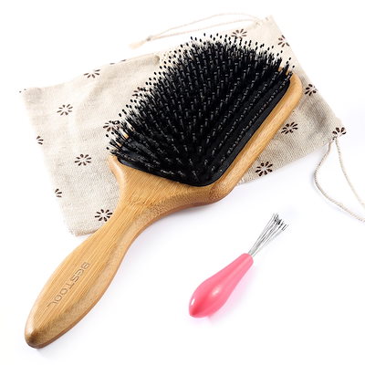 Bestool　豚毛ヘアブラシ 櫛 　美髪ケア 髪をつやつや...のサムネイル