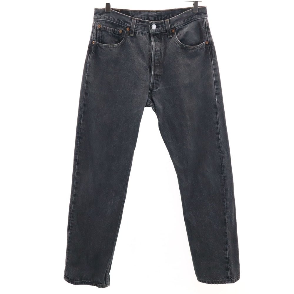 90s 96年 501 USA製 後染め ブラック オールド デニムパンツ W32 チャコールグレー ジーンズ メンズ