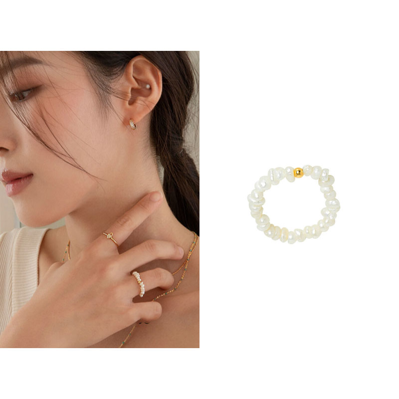 GOLD POINT PEARL RING/韓国ファッション/韓国ファッションスタイル/韓国ストリートファッション/SNSで人気/韓国の人気ブランド