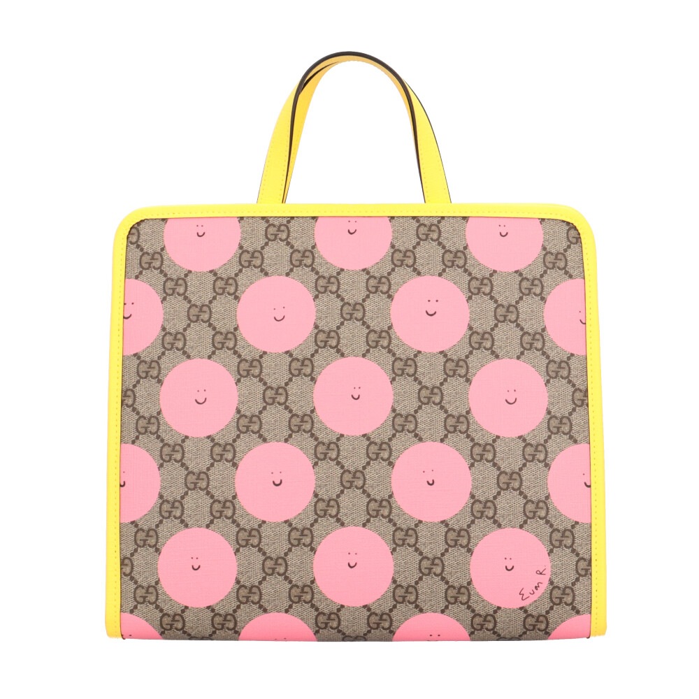 グッチ チルドレンズ GGスプリーム ハンドバッグ PVC 605614 ベージュ GUCCI 中古 美品