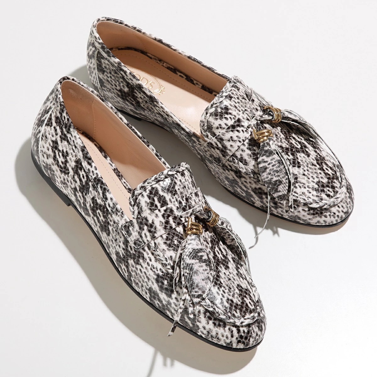 TODS トッズ ローファー XXW79A0BM81SOY レディース タッセル フリンジ フラット パイソン レザー シューズ 靴 B015 35,164円