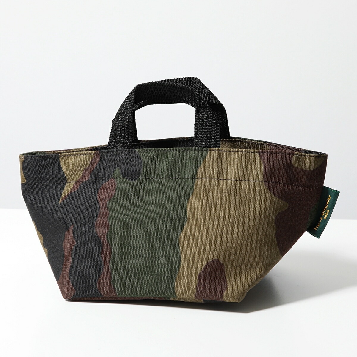 HERVE CHAPELIER エルベシャプリエ ミニトート 901W ナイロン 舟型トート S レディース 迷彩 カモフラ柄 ハンドバッグ ミニバッグ 49/Foret
