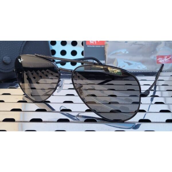 気質アップ Black Gloss Sunglasses Aviator New 002/B1 RB3625 Ban