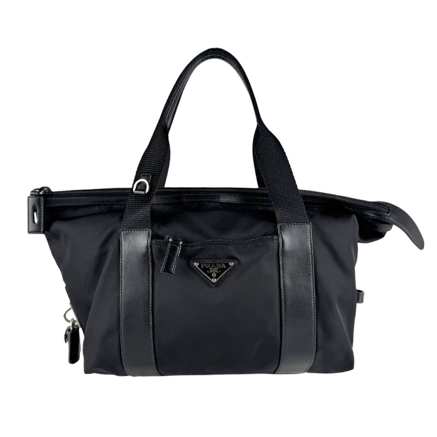 プラダ PRADA ハンドバッグ ナイロン/レザー ブラック ユニセックス z10016