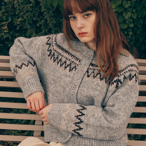 ROUND COWICHAN CARDIGAN GRAY