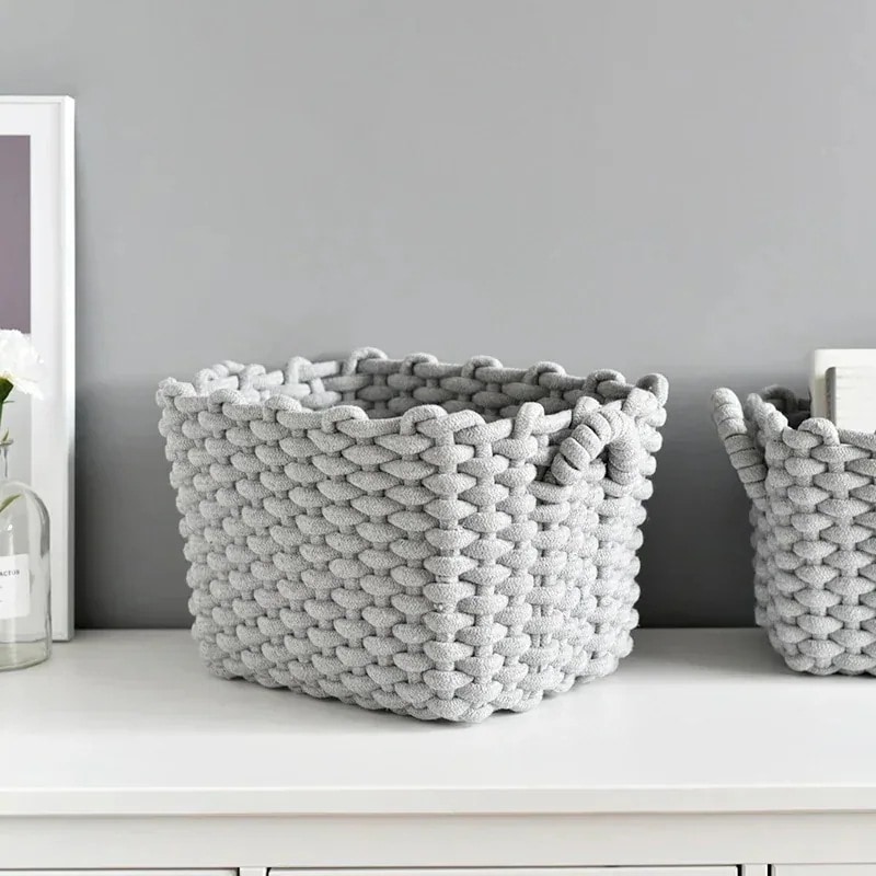 ロープ編み バスケット 収納ボックス 大容量 韓国インテリア 韓国風空間作 GT12