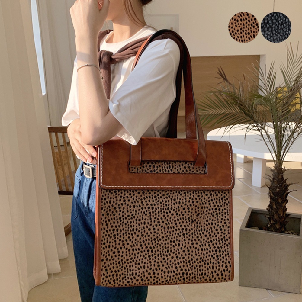 国内即納 トートバッグ レディース ヒョウ柄 A4