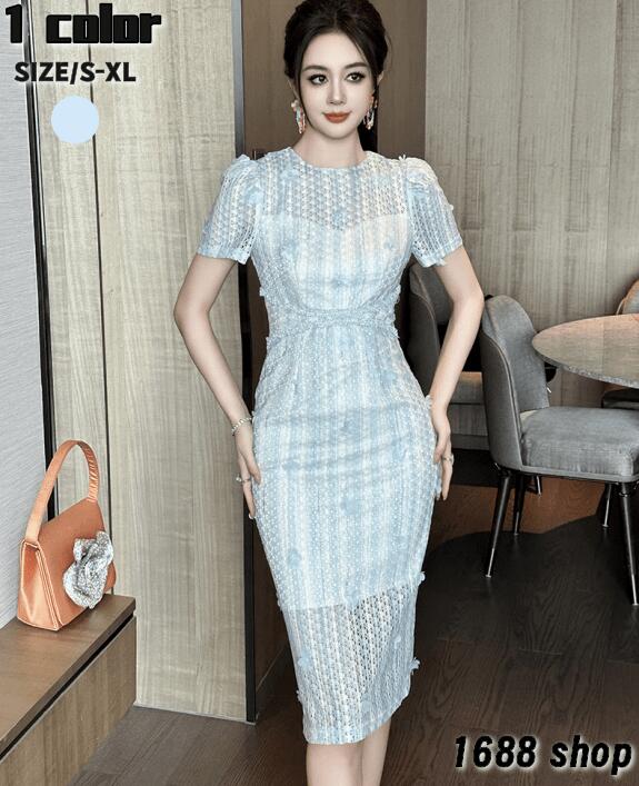 売れ 2025 タイトワンピース 姫系ワンピース　シンプル　ワンピース インポート ひざ丈 ミドル丈 エレガント　韓国ファッション シンプル Vネック パーティドレス 半袖　お嬢様 セクシー ミニワン