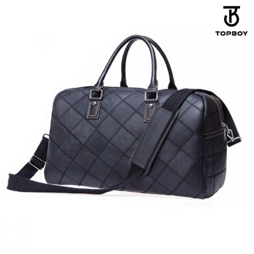 （トップボーイ）ソリッドチェックレザーボストンバッグ（BG266）