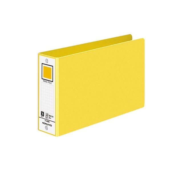（まとめ）コクヨ リングファイル 色厚板紙表紙B6ヨコ 2穴 330枚収容 背幅53mm 黄 フ-409NY 1セット(4冊) 5セット