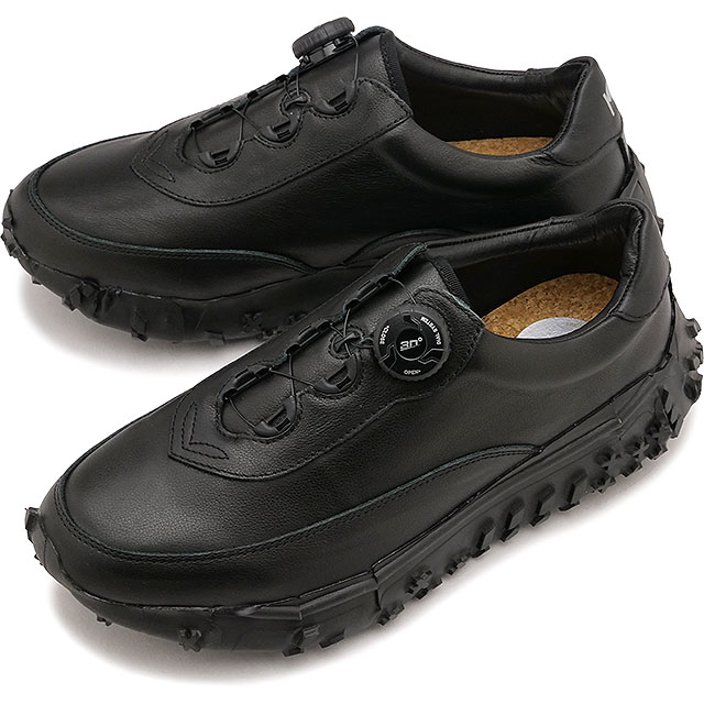 ピージー PG スニーカー トラフ [242PG0041-BLK] THROUGH メンズ 靴 男性用 ダイヤル式フリーロック レザーシューズ ビブラムソール BLK