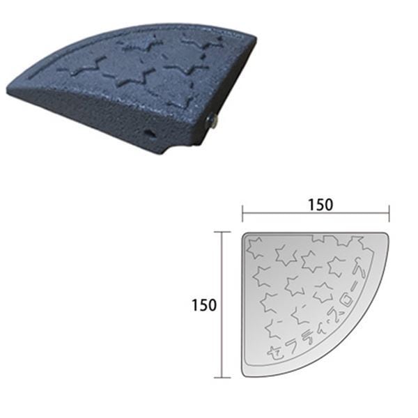 4セット段差スロープ/セフティスロープ コーナー 端 グレー SC-050 W150D150H45mm 耐荷重：6t ゴムチップ