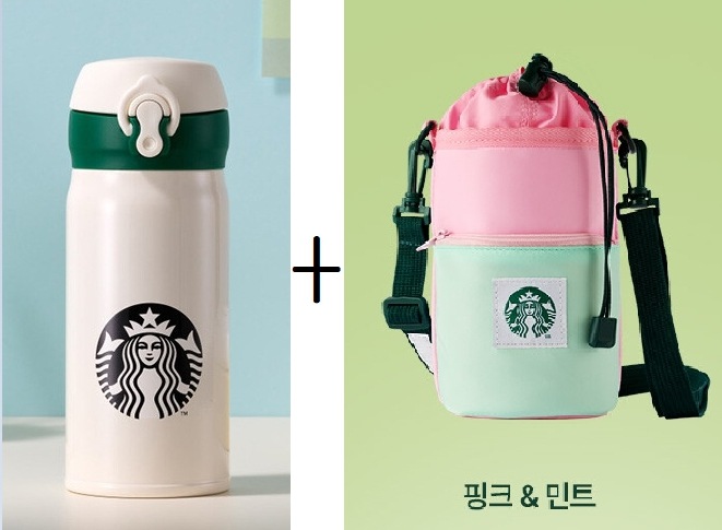 8月19日発売！！！ ホワイトタンブラー + ボトルバッグ SET (ピンク&ミント) 新商品