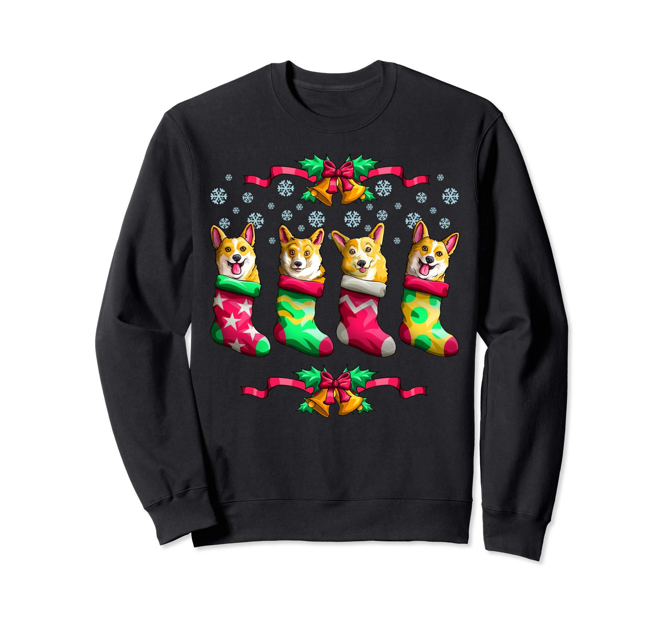 Corgi クリスマスストッキング面白いウェールズ犬ソックスクリスマスギフト トレーナー