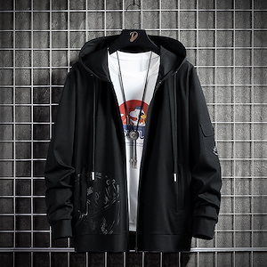 パーカー ジップアップ 長袖 フード付き シン 大きいサイズ ジャケット風 アウター おしゃれ カジュアル かっこいい メンズ