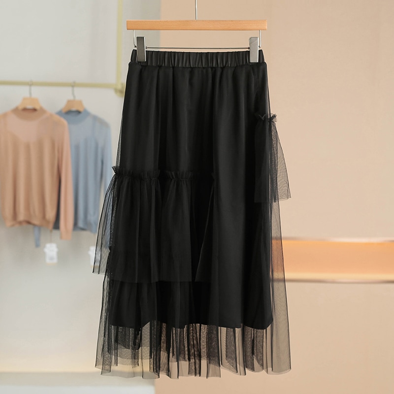 ボトムス スカート ミモレ丈スカート ウエストゴム シースルー アシンメトリー 透け感 ミモレ丈 かわいい 大人可愛い きれいめ シンプル 上品 おしゃれ かっこいい カジュアル こなれ感 個性的