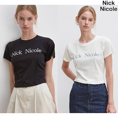 NICOLE PINTUCK CROP TEE 2色 新商品 韓国人気 女性服 韓国...のサムネイル