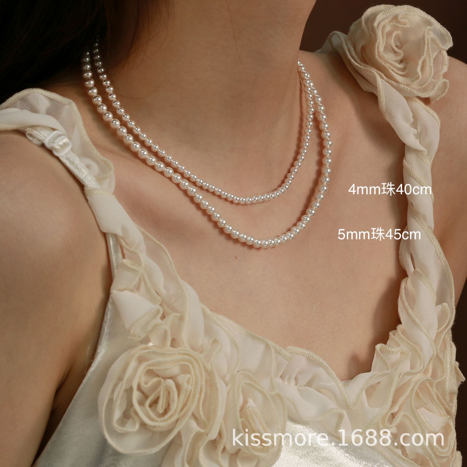 ニッチなフレンチレトロ高輝度パールネックレスレディースシンプルで豪華夏にトレンドの重ね付け鎖骨チェーン 4,296円