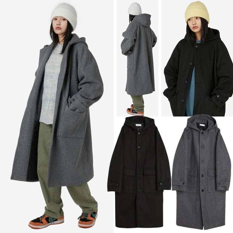 RAU Raglan maxi wool hood coat 人気 男女兼用