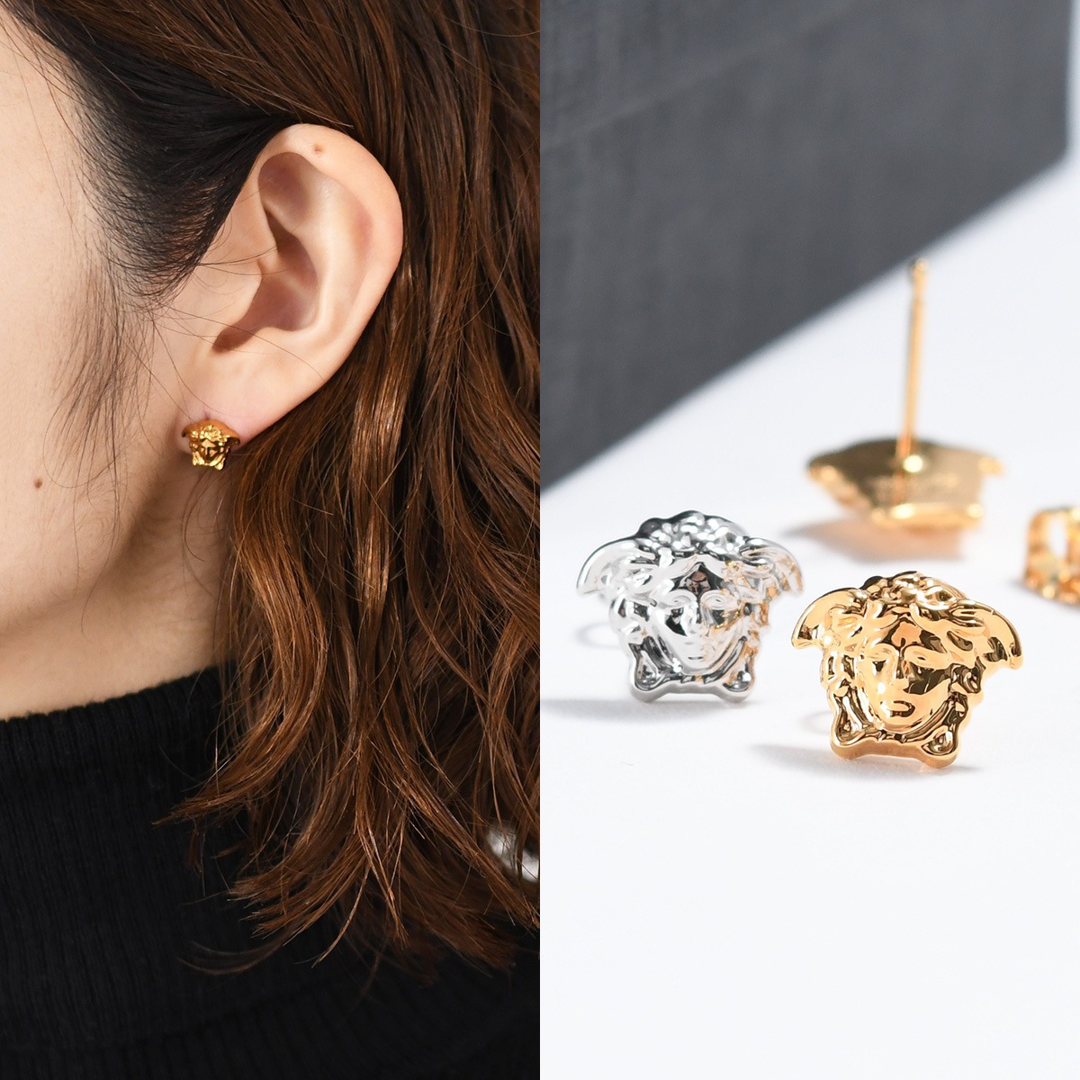 VERSACE ヴェルサーチェ ピアス アクセサリー ヴェルサーチ メドゥーサ ヘッド スタッド イヤリング DG25591 DMT1 ユニセックス ギフト 人気