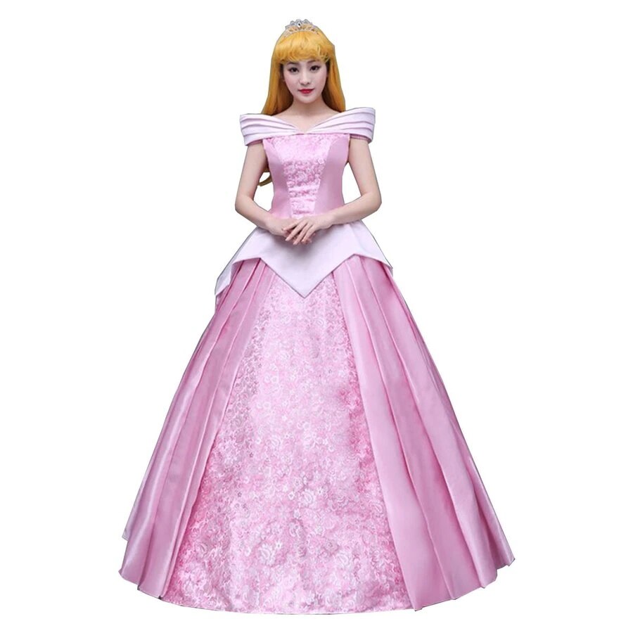 オーロラ姫 ドレス コスチューム コスプレ 眠れる森の美女 プリンセス 大人用 女性用 コスチューム ハロウィン コスプレ