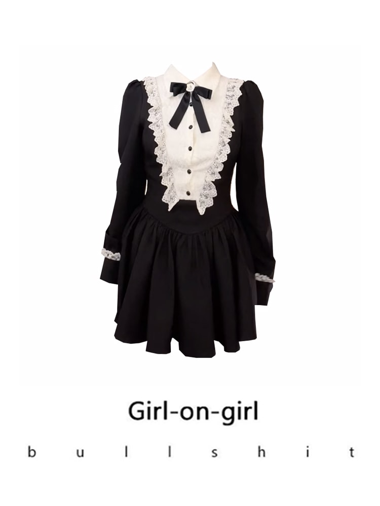 lolita地雷パーカーロリータ ワンピース ゴスロリドレスガール香りレースプリンセススカート女性初秋裕福な娘ウエストウエストショートスカート生スカート