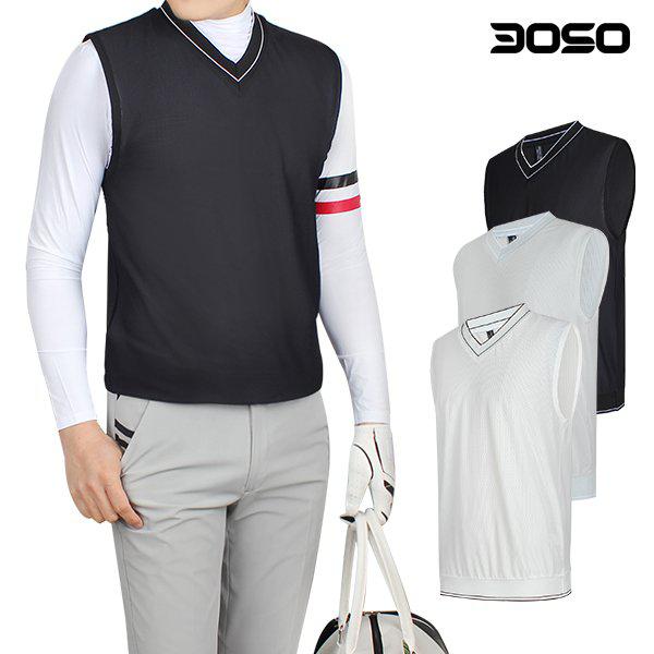 男性ゴルフウェア Vネック メッシュ ゴルフベスト//KSJJ