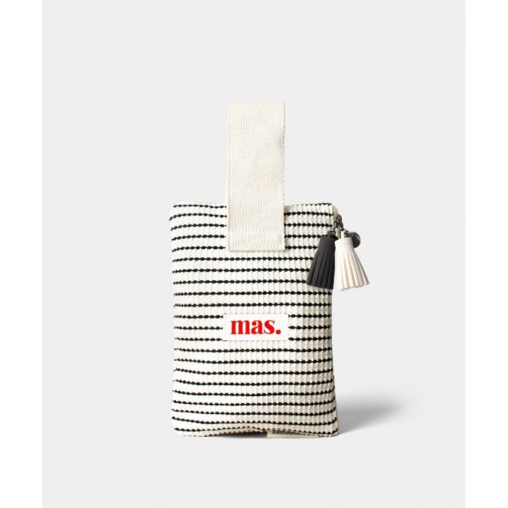 MASMARULEZ ストラップポーチ _ ワッフルストライプブラック 4,297円