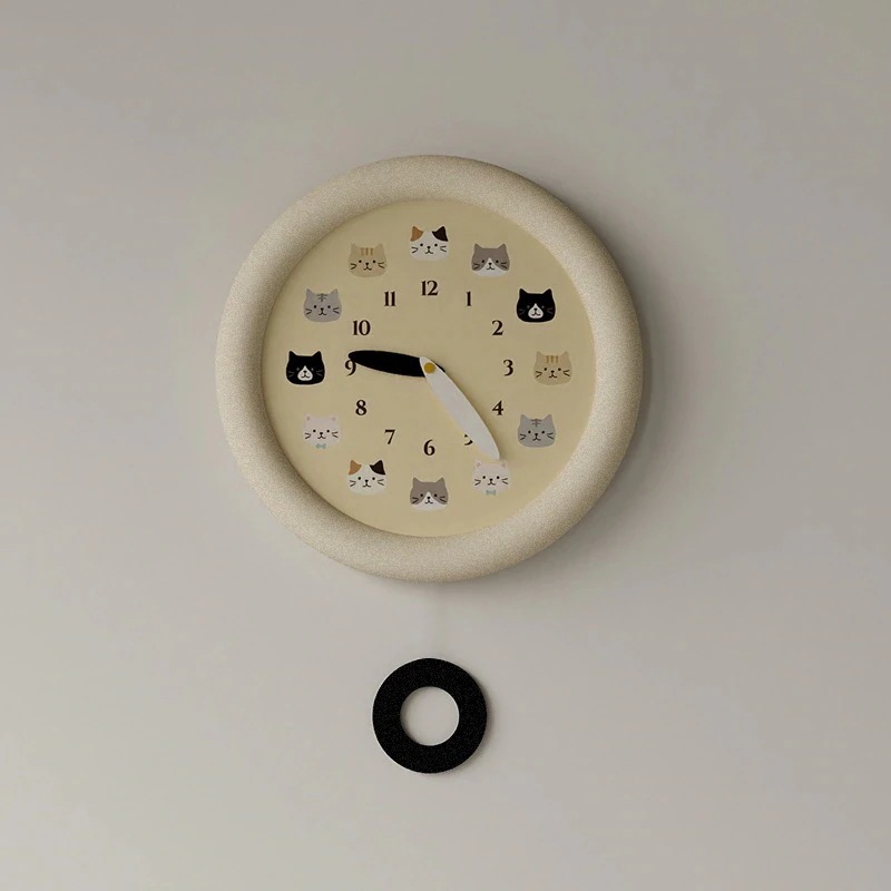 壁掛け時計 北欧 人気 シンプルで かわいい猫 静音 ファッション 壁掛け式 アニメ 30cm 4,721円