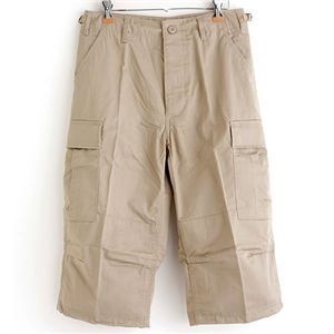 アメリカ軍 BDU クロップドカーゴパンツ ／迷彩服パンツ XSサイズ リップストップ カーキ レプリカ