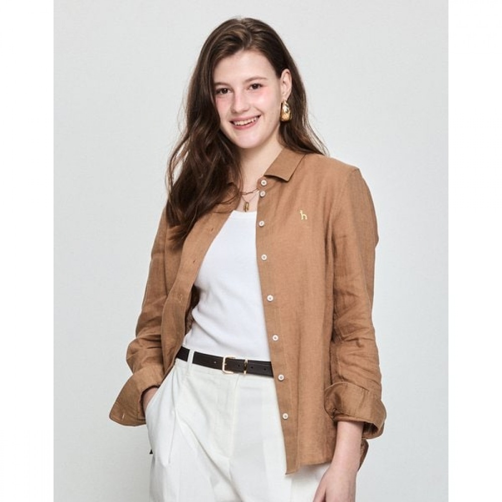 [25SS] [アイコニック] リネンシャツキャメル HSSH5BC30CM 17,176円