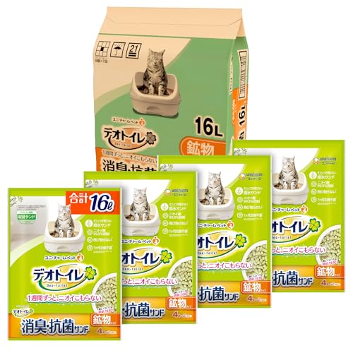 デオトイレ 消臭抗菌 サンド 16L(4L4袋)[猫砂] システムトイレ 猫用 【Amazon.co.jp限定】