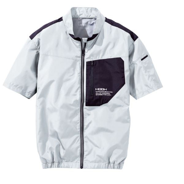 村上被服 HOOH 半袖ジャケット（サイドファン仕様） V6617 シルバーグレー サイズ：3L 服単品 [バッテリー/ファン/ケーブル別売]