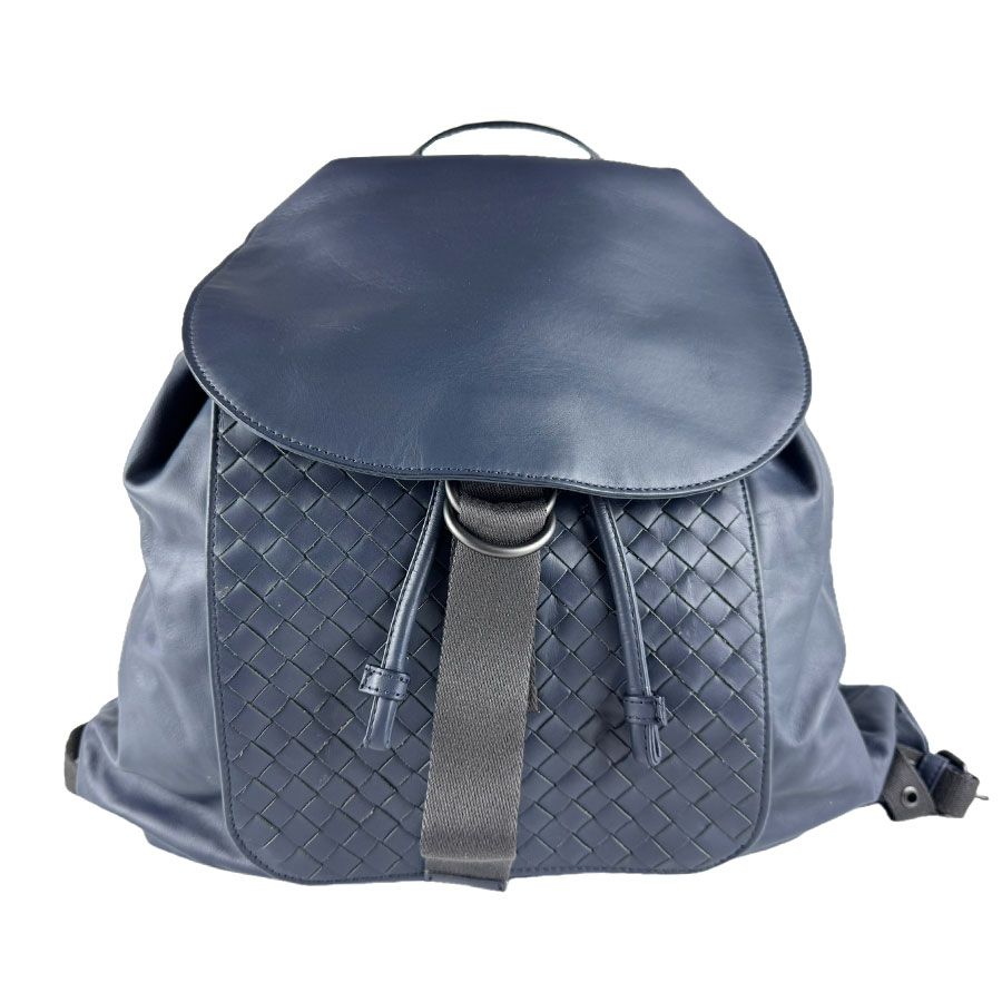ボッテガヴェネタ BOTTEGAVENETA リュック イントレチャート レザー ネイビー メンズ z9281