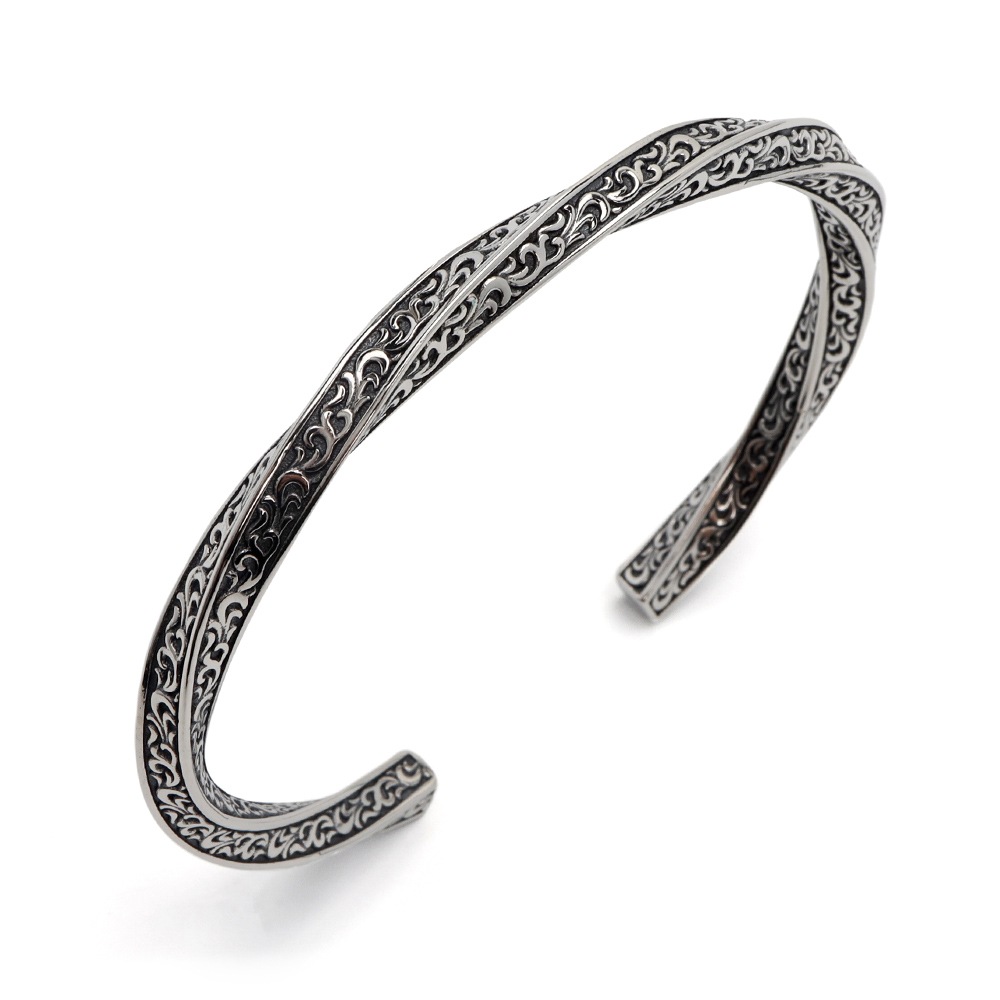 925 唐草 ツイストバングル [bs214]