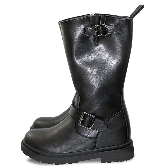 ロングブーツ 暖かい チャック サイドジップ ベルト 美脚 脚長 インヒール BJ-19112