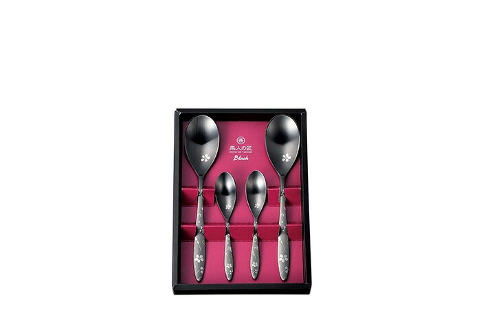 燕人の匠 ブラック 桜吟カトラリー4pcs