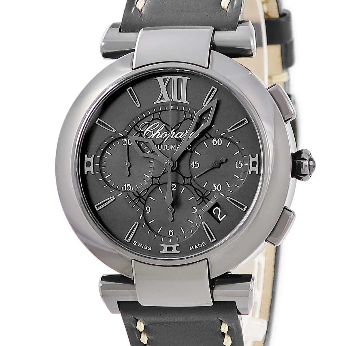 インペリアーレ クロノ 40mm 388549-3007 自動巻き メンズ 黒DLC加工 ローマ バー デイト クロノグラフ 3年保証