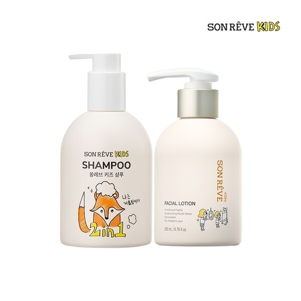 キッズ フェイシャル ローション(200ml)+ 2in1シャンプー(300ml)(コンディショナー機能付き)
